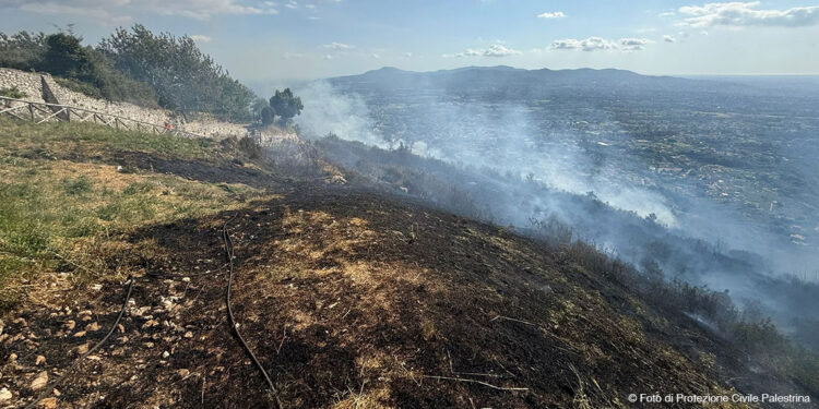 Monte Ginestro in fiamme, paura a Castel San Pietro Romano