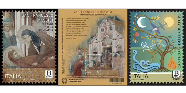 Presentati i francobolli commemorativi dedicati a San Francesco d’Assisi nell’800° anniversario della scomparsa